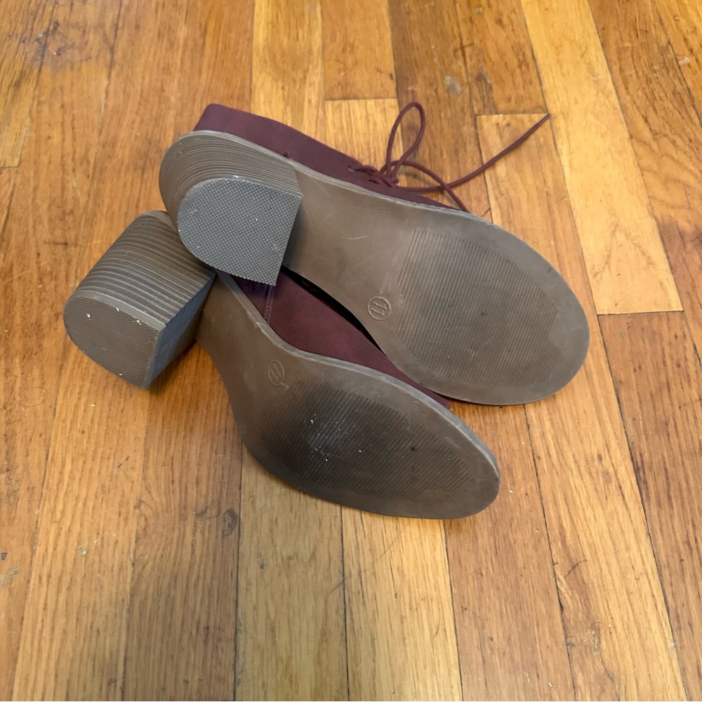 Mossimo: Magenta Lace Up Peep-Tie Booties - Picture 2 of 5